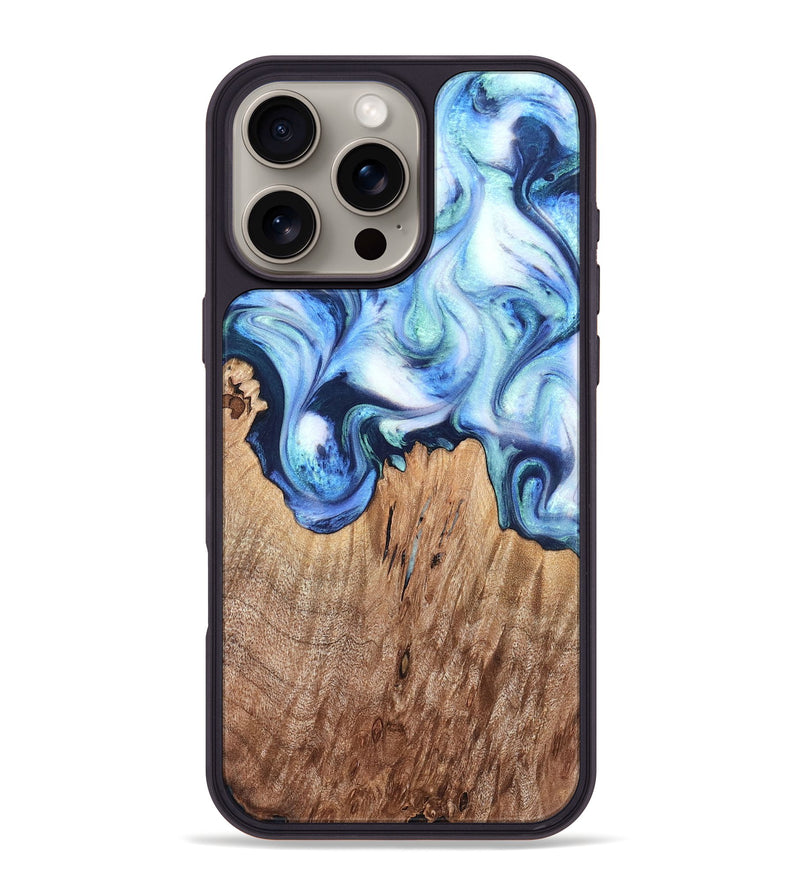 iPhone 16 Pro Max Wood Phone Case - Jonna (Blue, 820665)