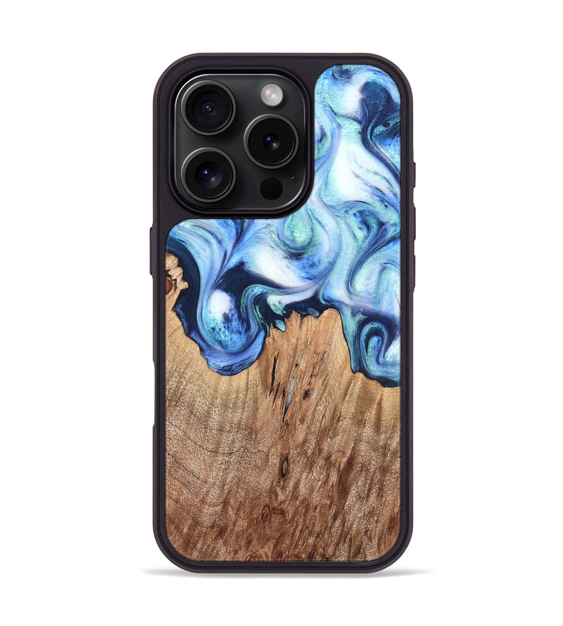 iPhone 16 Pro Wood Phone Case - Jonna (Blue, 820665)