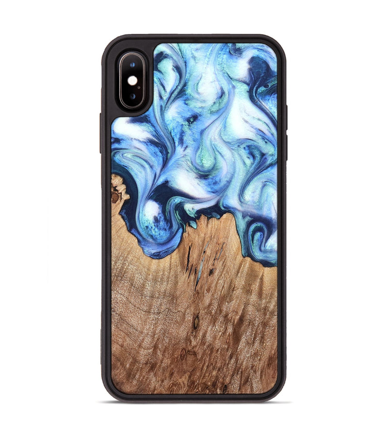 iPhone Xs Max Wood Phone Case - Jonna (Blue, 820665)