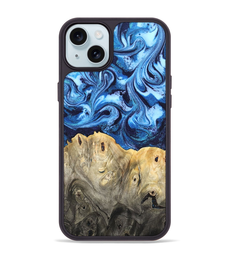 iPhone 15 Plus Wood Phone Case - Normand (Blue, 820668)