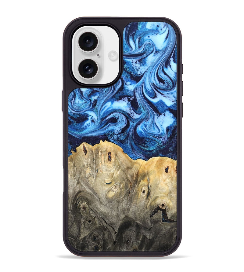 iPhone 16 Plus Wood Phone Case - Normand (Blue, 820668)