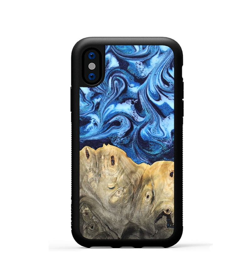 iPhone Xs Wood Phone Case - Normand (Blue, 820668)