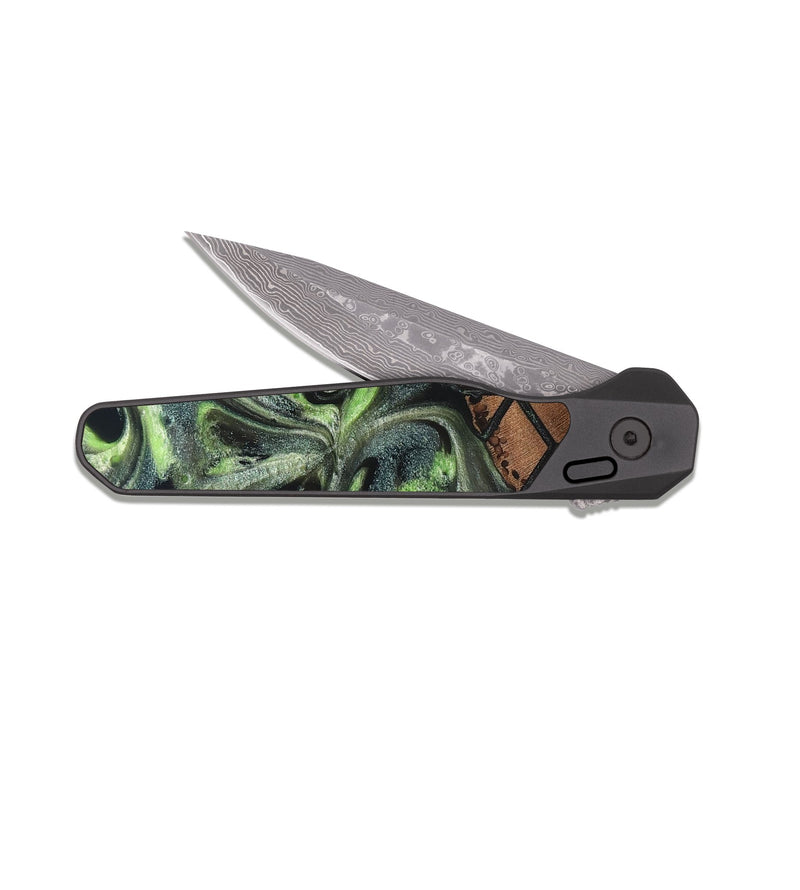 EDC Dark Damascus Wood Pocket Knife - Gracie (Pattern, 820682)