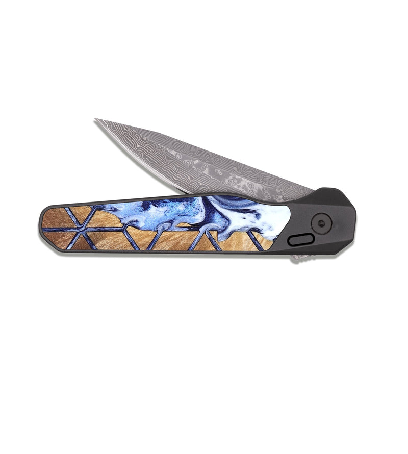 EDC Dark Damascus Wood Pocket Knife - Richard (Pattern, 820683)
