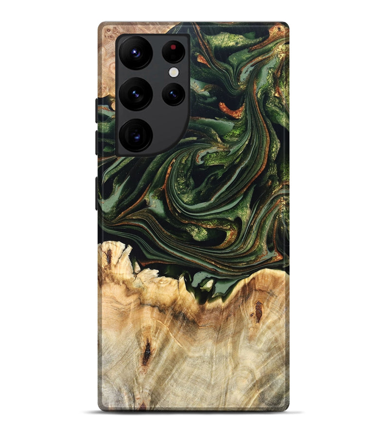 Galaxy S22 Ultra Wood Live Edge Phone Case - Zariah (Green, 820695)