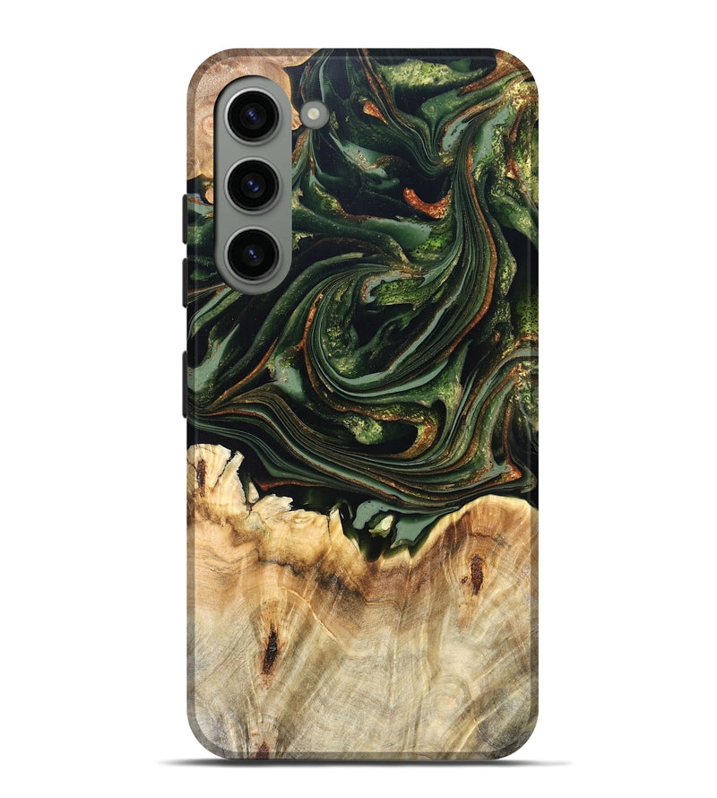 Galaxy S23 Plus Wood Live Edge Phone Case - Zariah (Green, 820695)