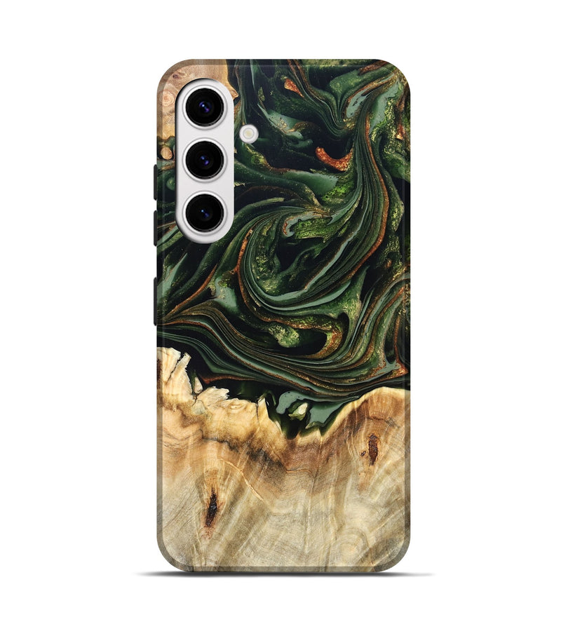 Galaxy S25 Wood Live Edge Phone Case - Zariah (Green, 820695)