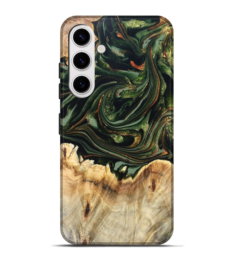 Galaxy S25 Plus Wood Live Edge Phone Case - Zariah (Green, 820695)