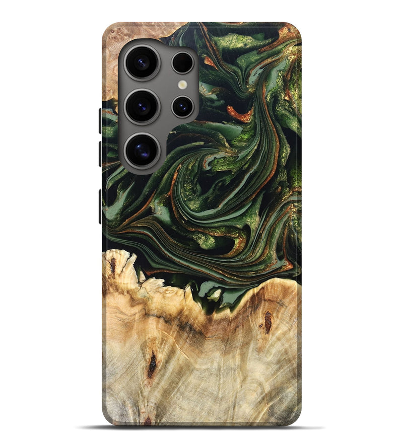 Galaxy S25 Ultra Wood Live Edge Phone Case - Zariah (Green, 820695)