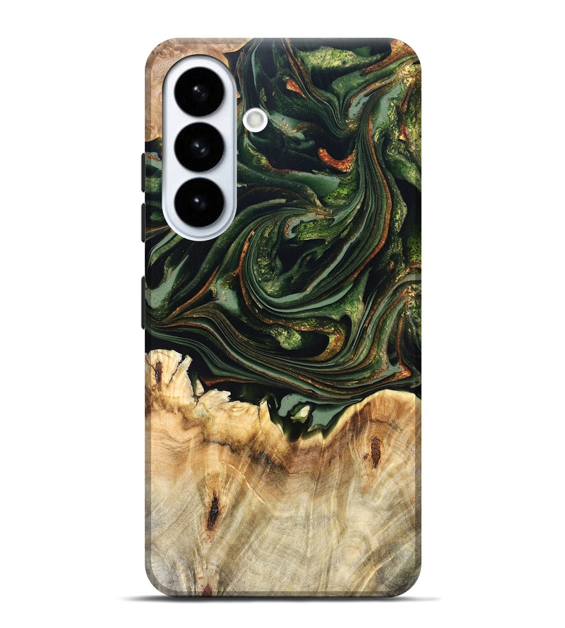 Galaxy S26 Plus Wood Live Edge Phone Case - Zariah (Green, 820695)