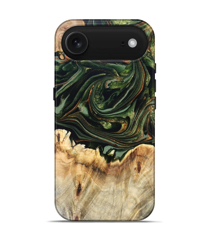 iPhone 17 Air Wood Live Edge Phone Case - Zariah (Green, 820695)