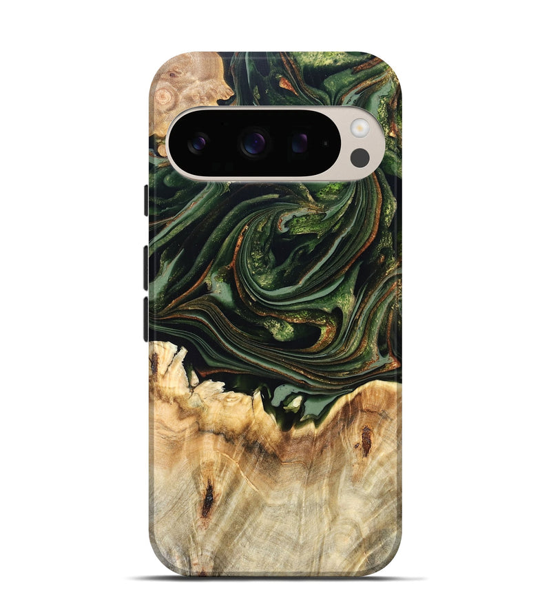 Pixel 10 Wood Live Edge Phone Case - Zariah (Green, 820695)