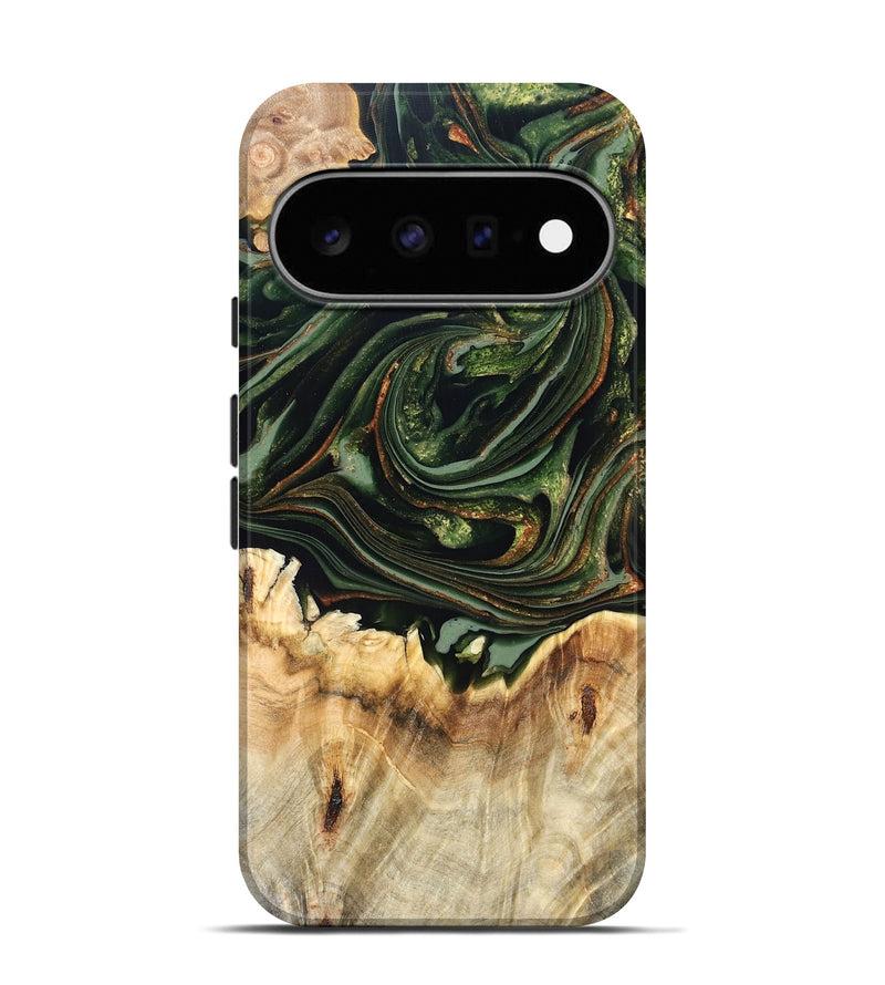 Pixel 11 Pro Wood Live Edge Phone Case - Zariah (Green, 820695)