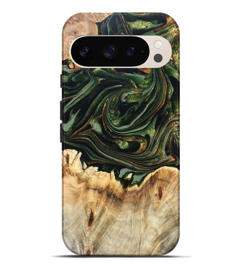 Pixel 9 Pro XL Wood Live Edge Phone Case - Zariah (Green, 820695)