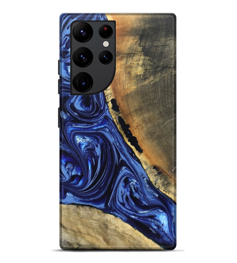 Galaxy S22 Ultra Wood Live Edge Phone Case - Evelyn (Blue, 820697)