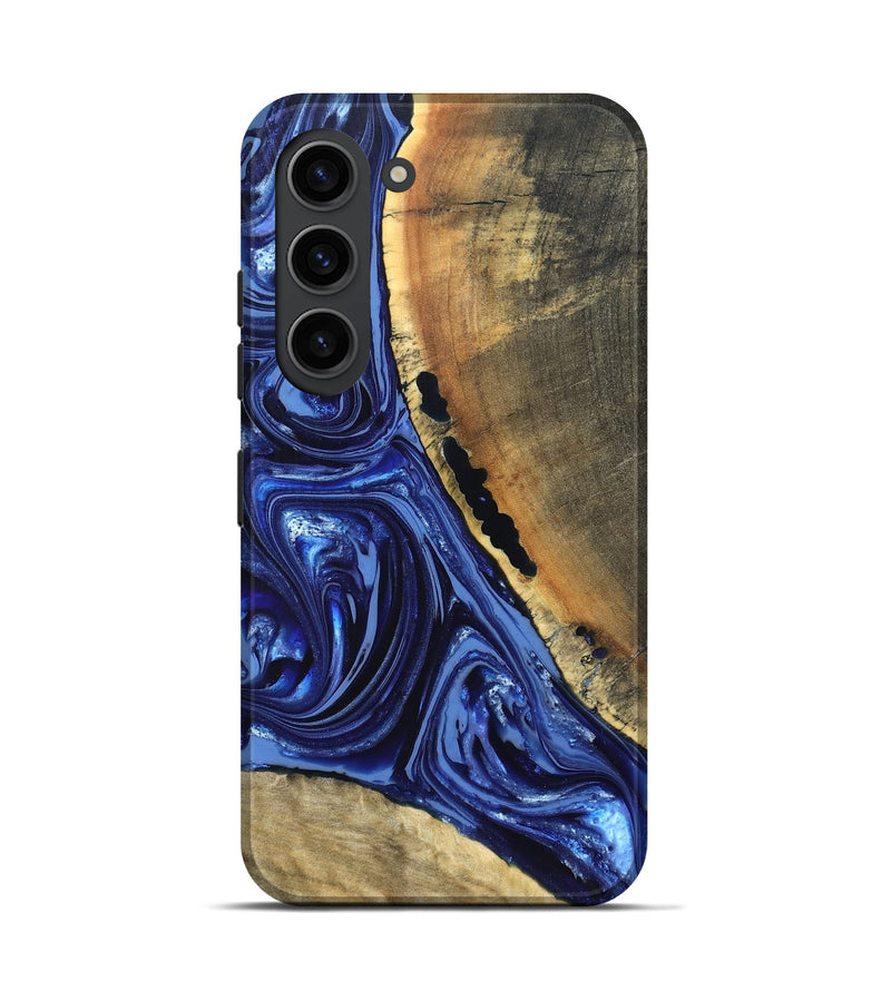 Galaxy S23 Wood Live Edge Phone Case - Evelyn (Blue, 820697)