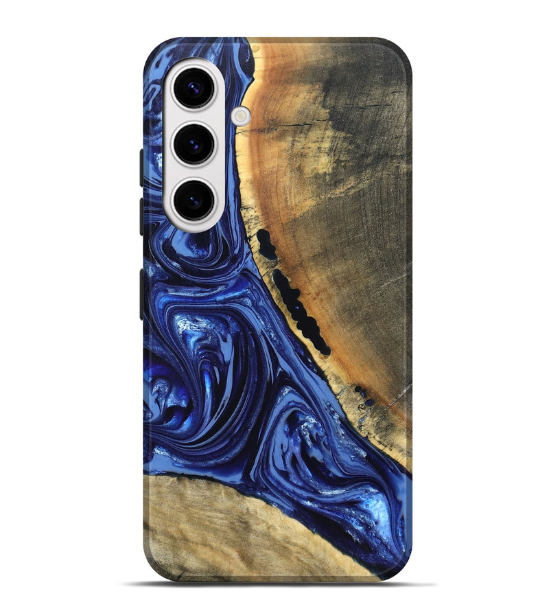 Galaxy S25 Plus Wood Live Edge Phone Case - Evelyn (Blue, 820697)