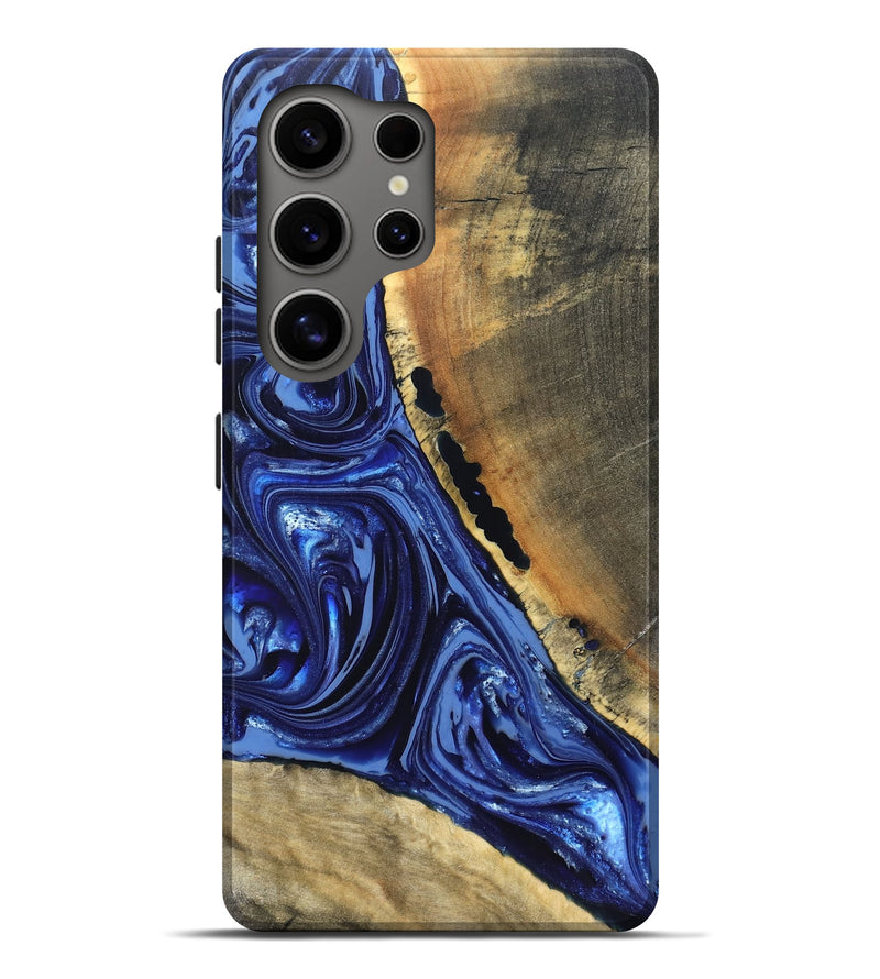 Galaxy S25 Ultra Wood Live Edge Phone Case - Evelyn (Blue, 820697)