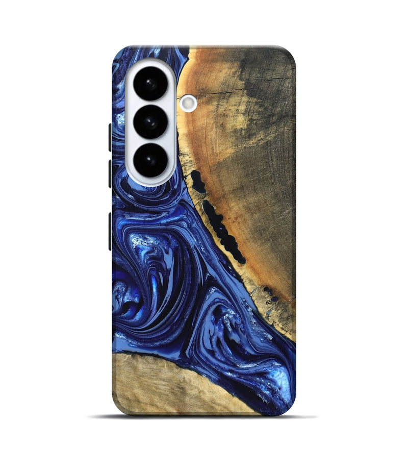 Galaxy S26 Wood Live Edge Phone Case - Evelyn (Blue, 820697)