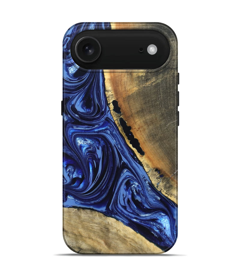 iPhone 17 Air Wood Live Edge Phone Case - Evelyn (Blue, 820697)