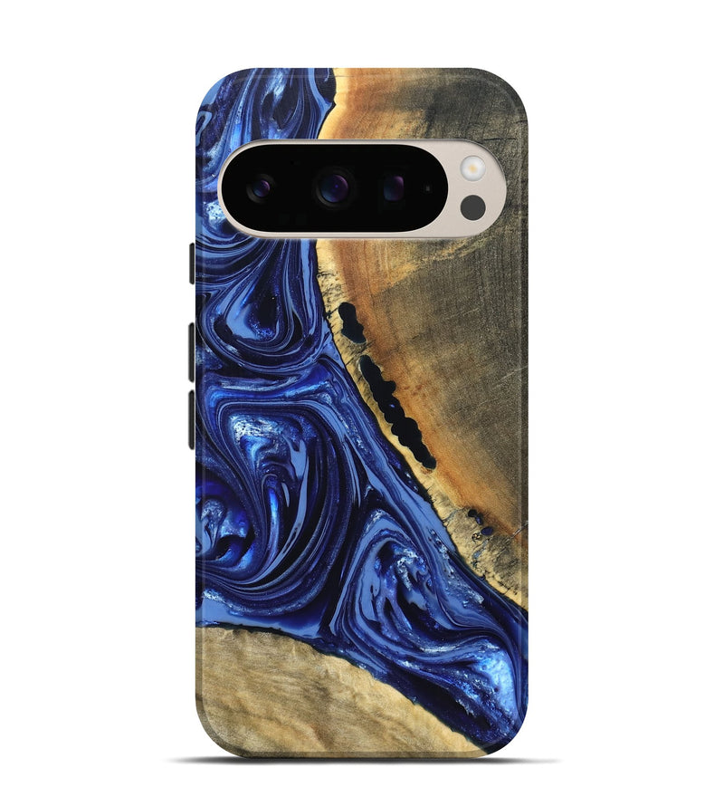 Pixel 10 Wood Live Edge Phone Case - Evelyn (Blue, 820697)