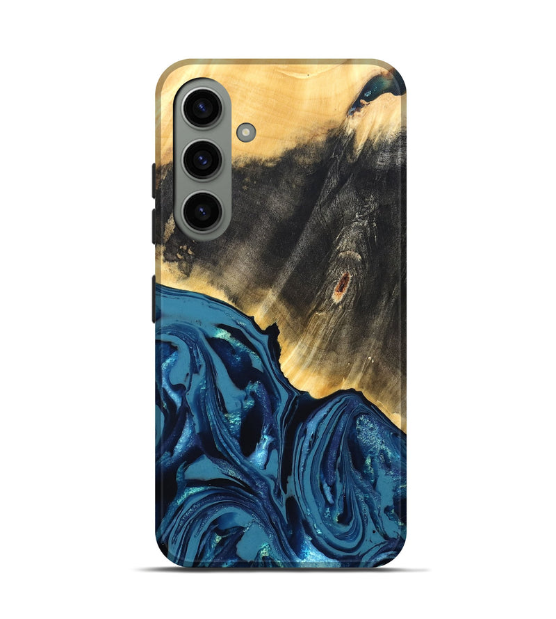 Galaxy S24 Wood Live Edge Phone Case - Lettie (Blue, 820700)