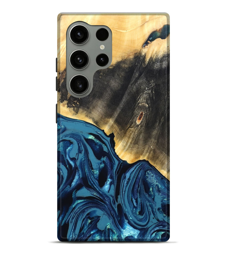 Galaxy S24 Ultra Wood Live Edge Phone Case - Lettie (Blue, 820700)