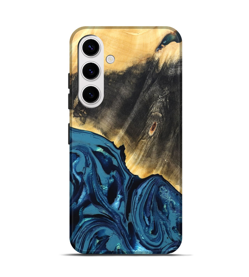 Galaxy S25 Wood Live Edge Phone Case - Lettie (Blue, 820700)