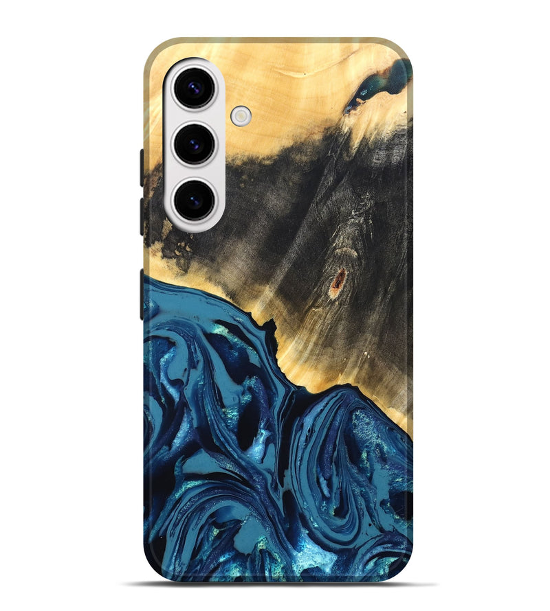 Galaxy S25 Plus Wood Live Edge Phone Case - Lettie (Blue, 820700)