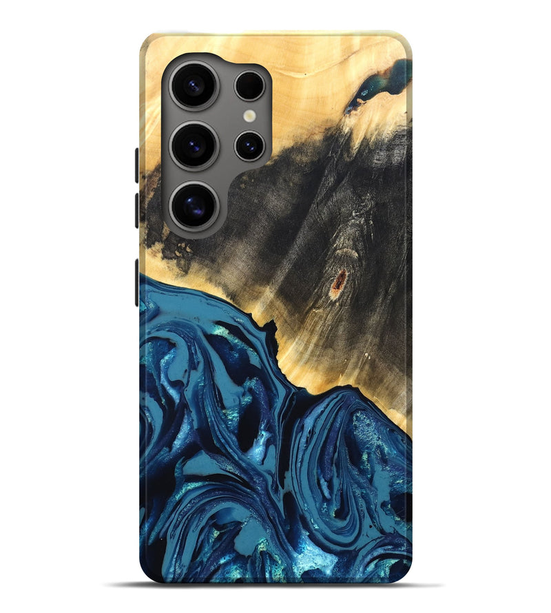 Galaxy S25 Ultra Wood Live Edge Phone Case - Lettie (Blue, 820700)