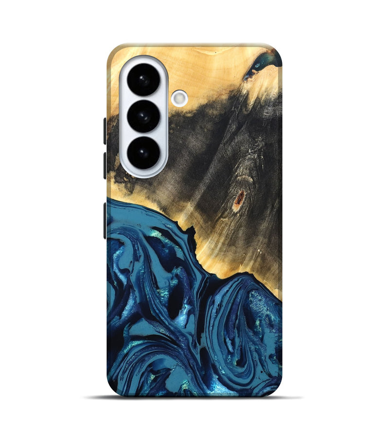 Galaxy S26 Wood Live Edge Phone Case - Lettie (Blue, 820700)