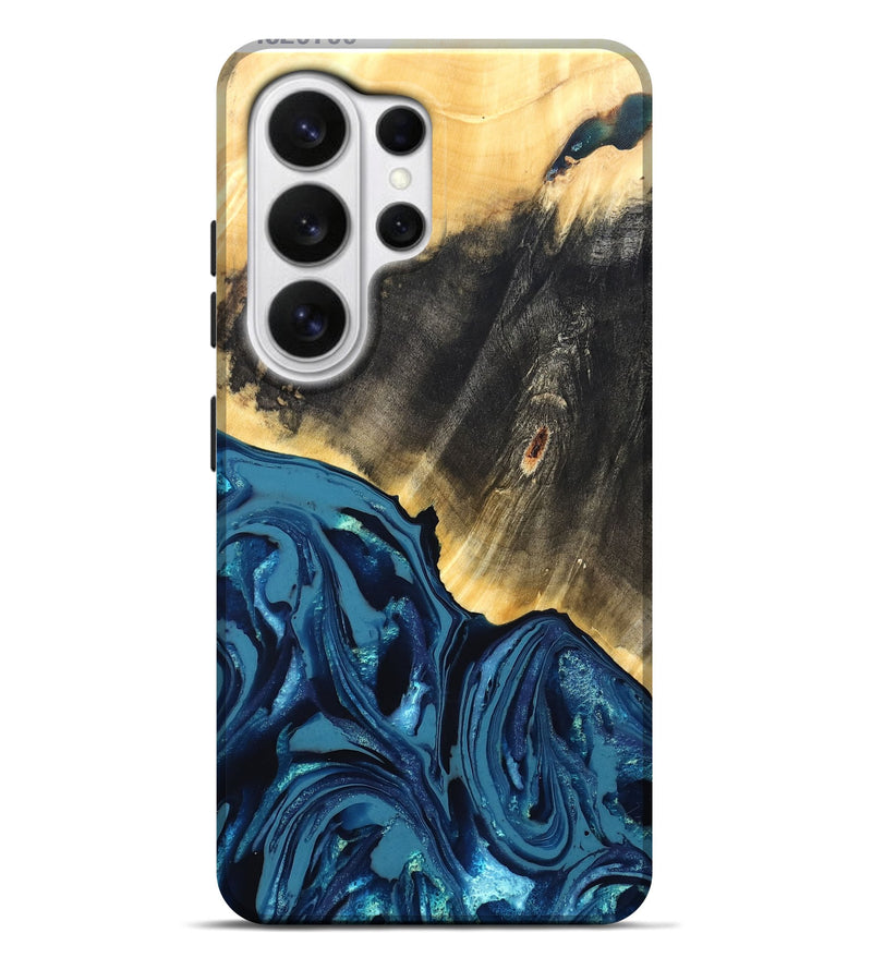 Galaxy S26 Ultra Wood Live Edge Phone Case - Lettie (Blue, 820700)
