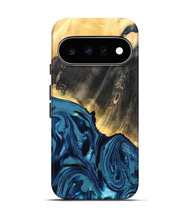 Pixel 11 Pro Wood Live Edge Phone Case - Lettie (Blue, 820700)