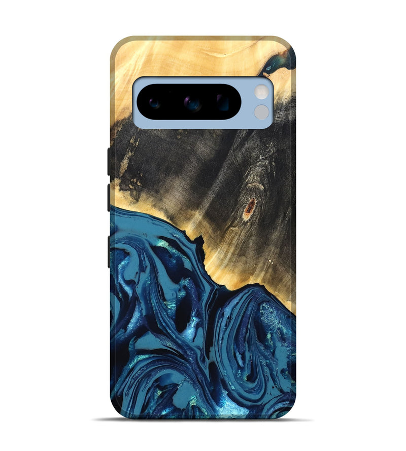 Pixel 8 Pro Wood Live Edge Phone Case - Lettie (Blue, 820700)