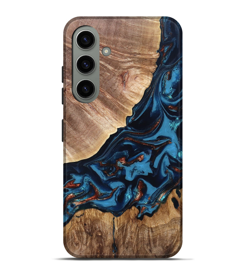 Galaxy S24 Plus Wood Live Edge Phone Case - Chynna (Teal & Gold, 820701)