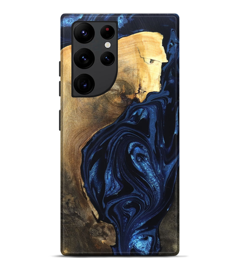 Galaxy S22 Ultra Wood Live Edge Phone Case - Zariyah (Blue, 820702)