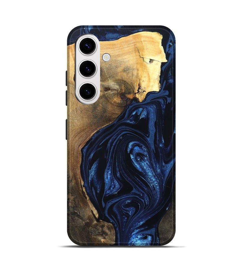 Galaxy S25 Wood Live Edge Phone Case - Zariyah (Blue, 820702)