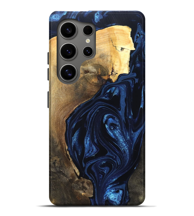 Galaxy S25 Ultra Wood Live Edge Phone Case - Zariyah (Blue, 820702)