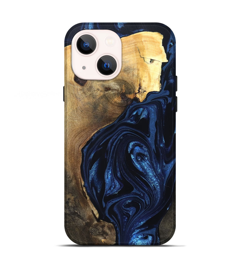 iPhone 13 Wood Live Edge Phone Case - Zariyah (Blue, 820702)