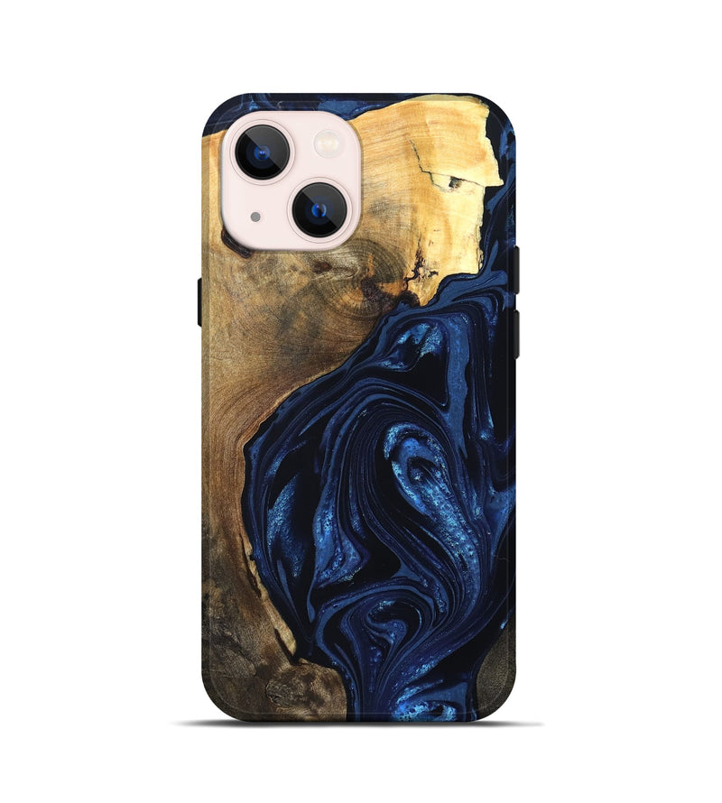 iPhone 13 mini Wood Live Edge Phone Case - Zariyah (Blue, 820702)