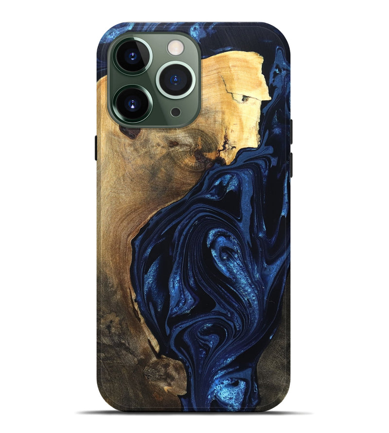 iPhone 13 Pro Max Wood Live Edge Phone Case - Zariyah (Blue, 820702)