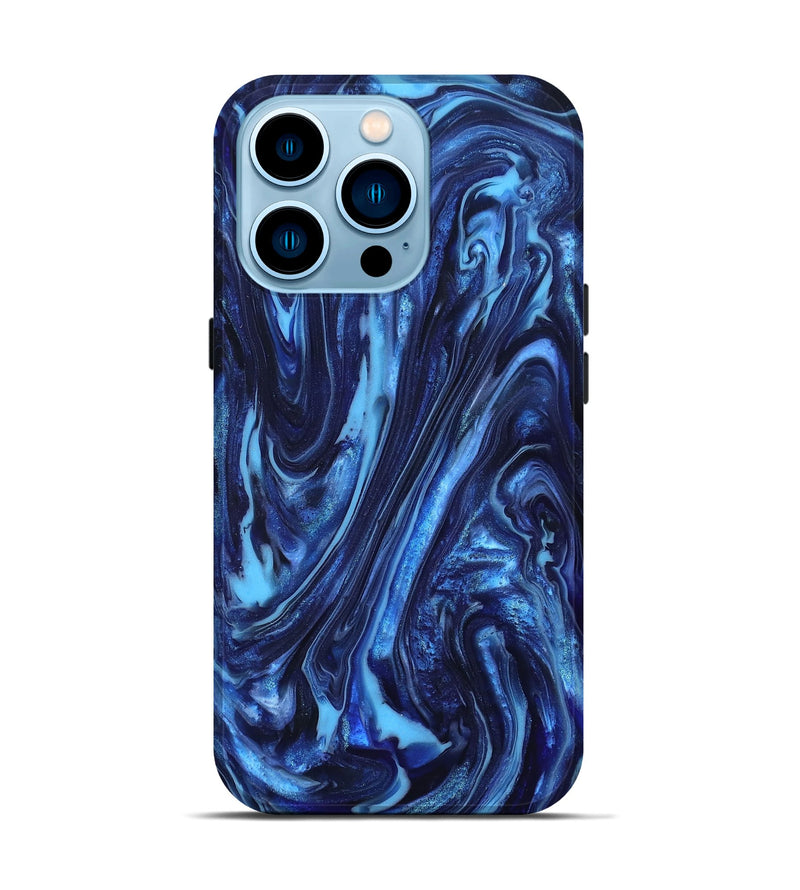 iPhone 14 Pro ResinArt Live Edge Phone Case - Newt (Blue, 820703)