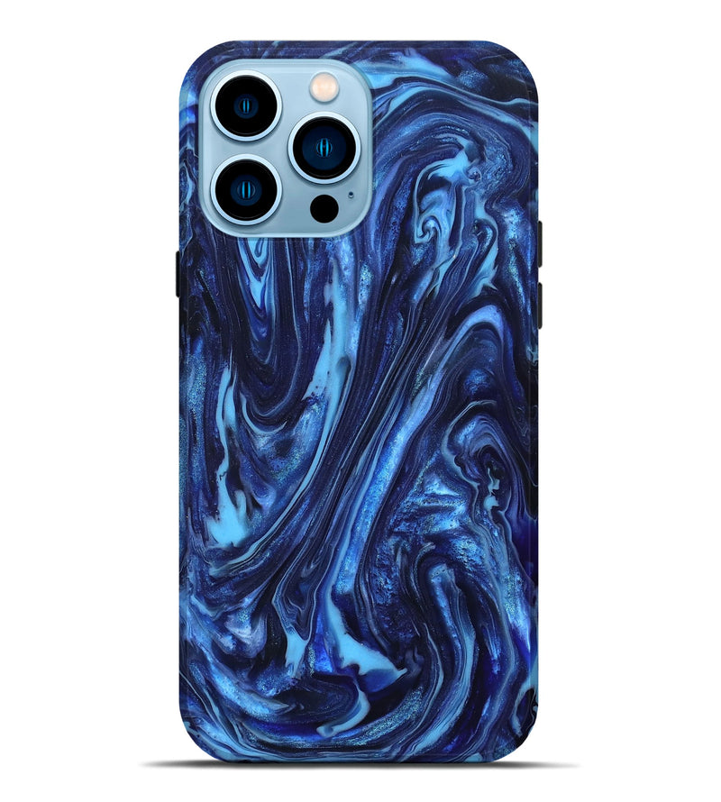 iPhone 14 Pro Max ResinArt Live Edge Phone Case - Newt (Blue, 820703)