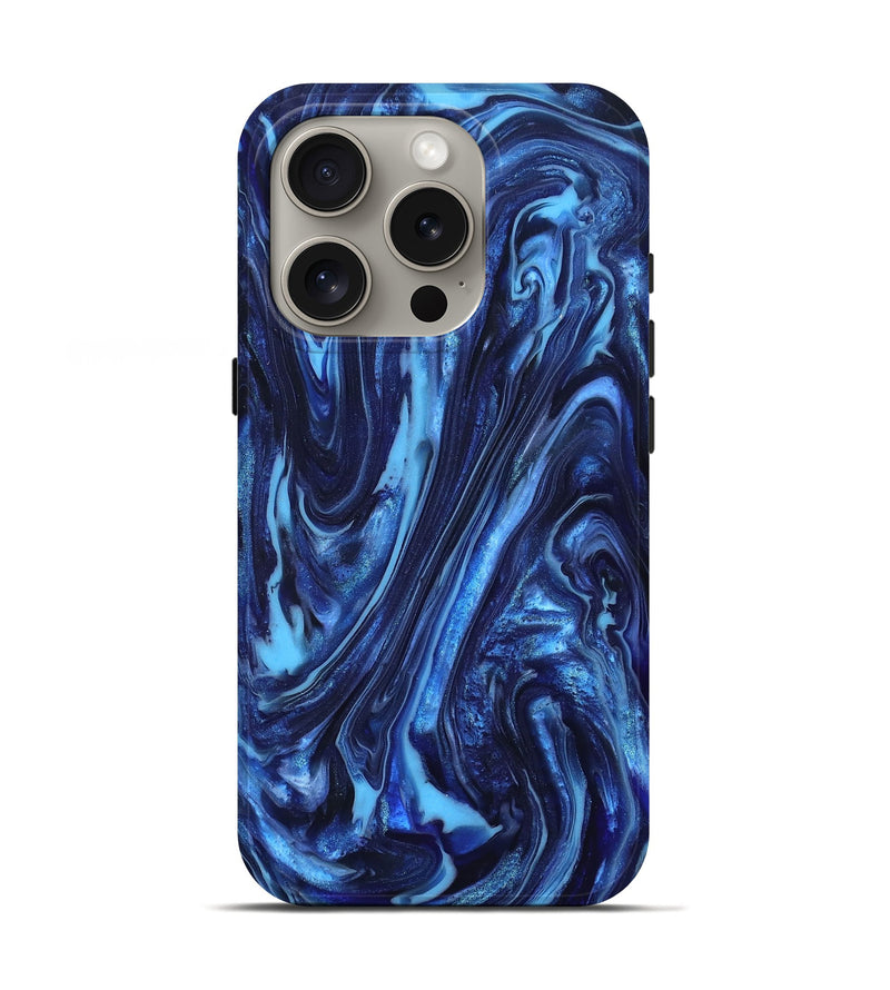 iPhone 16 Pro ResinArt Live Edge Phone Case - Newt (Blue, 820703)