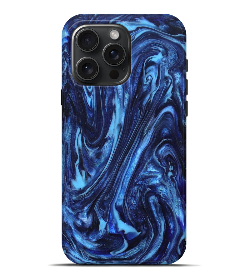 iPhone 16 Pro Max ResinArt Live Edge Phone Case - Newt (Blue, 820703)