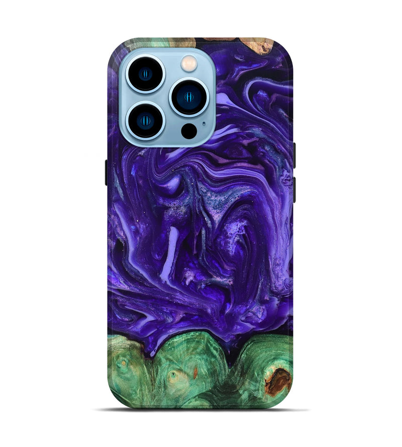 iPhone 14 Pro Wood Live Edge Phone Case - Shelley (Purple, 820704)