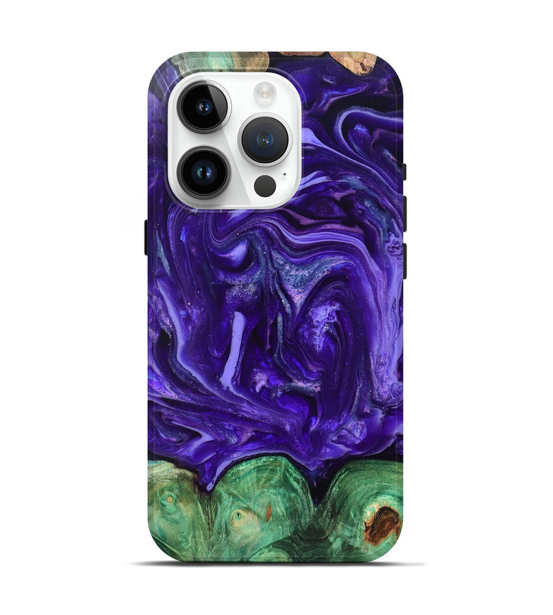 iPhone 15 Pro Wood Live Edge Phone Case - Shelley (Purple, 820704)