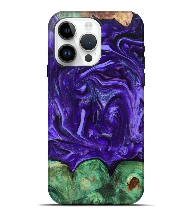 iPhone 15 Pro Max Wood Live Edge Phone Case - Shelley (Purple, 820704)