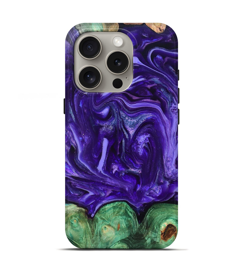 iPhone 16 Pro Wood Live Edge Phone Case - Shelley (Purple, 820704)