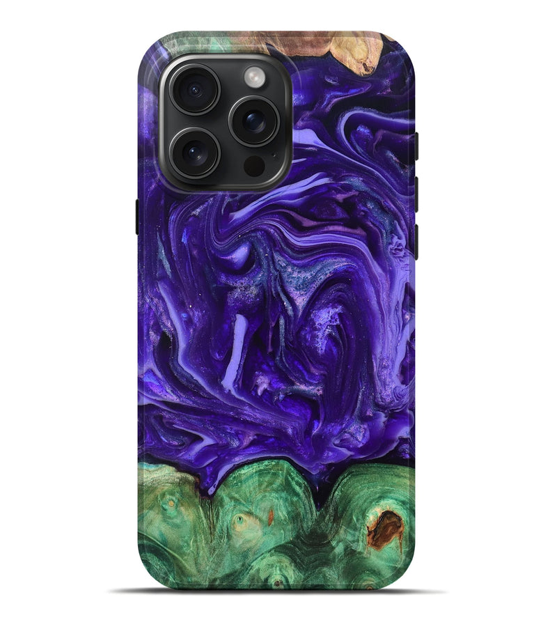 iPhone 16 Pro Max Wood Live Edge Phone Case - Shelley (Purple, 820704)